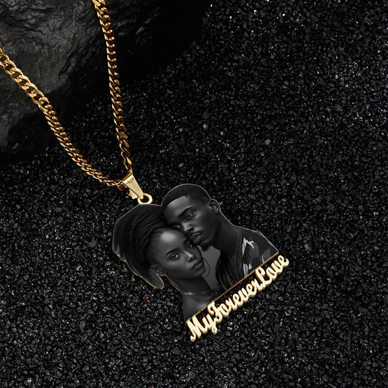 best gold photo necklace