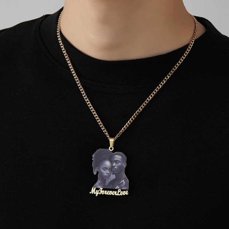 big pendant size photo necklace